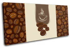 Coffee Beans Design Food Kitchen SINGLE CANVAS WALL ART Picture Print VA