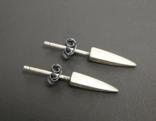 Handmade Unique Sterling Silver Square Spike Tiny Stud Post Earrings Gothic Cool