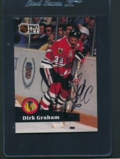 1991/92 Pro Set #51 Dirk Graham Black Hawks Signed Auto *F9