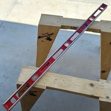 Vintage ACE hardware Made In USA 4ft 48โ Aluminum I Beam Bubble Level Rare GUC