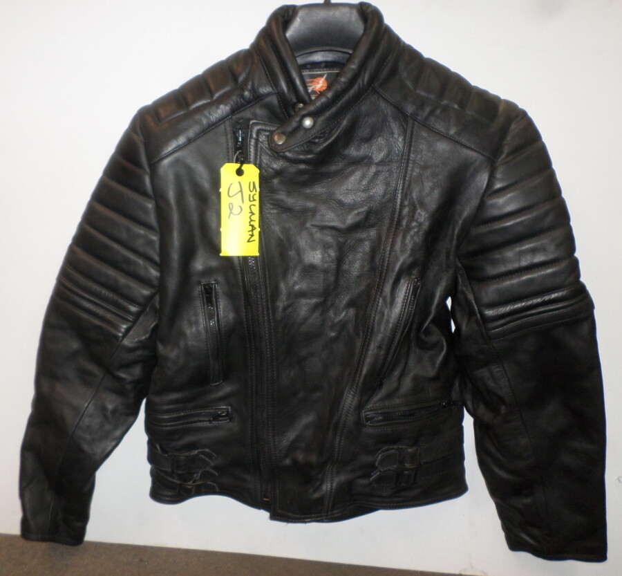 VINTAGE SYLMAN Distressed Leather Motorcycle Jacket Size