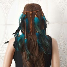 Boho Women Headband Hippie Feather Headdress Hairband Headpiece Hair Accessories