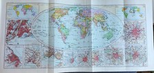 Carta geografica MAPPAMONDO PLANISFERO politico Pennesi Almagià 1963 map PARAVIA