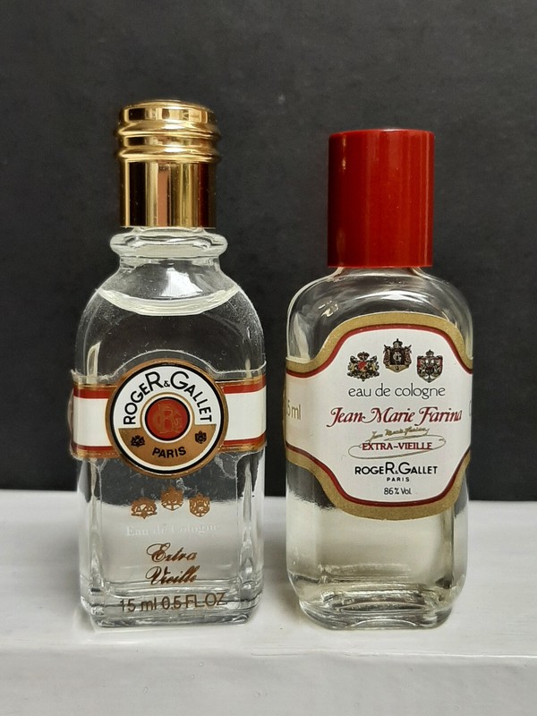 Lot of 2 Mini RogeR & Gallet .5 oz Eau de Cologne Vintage Miniature Perfume