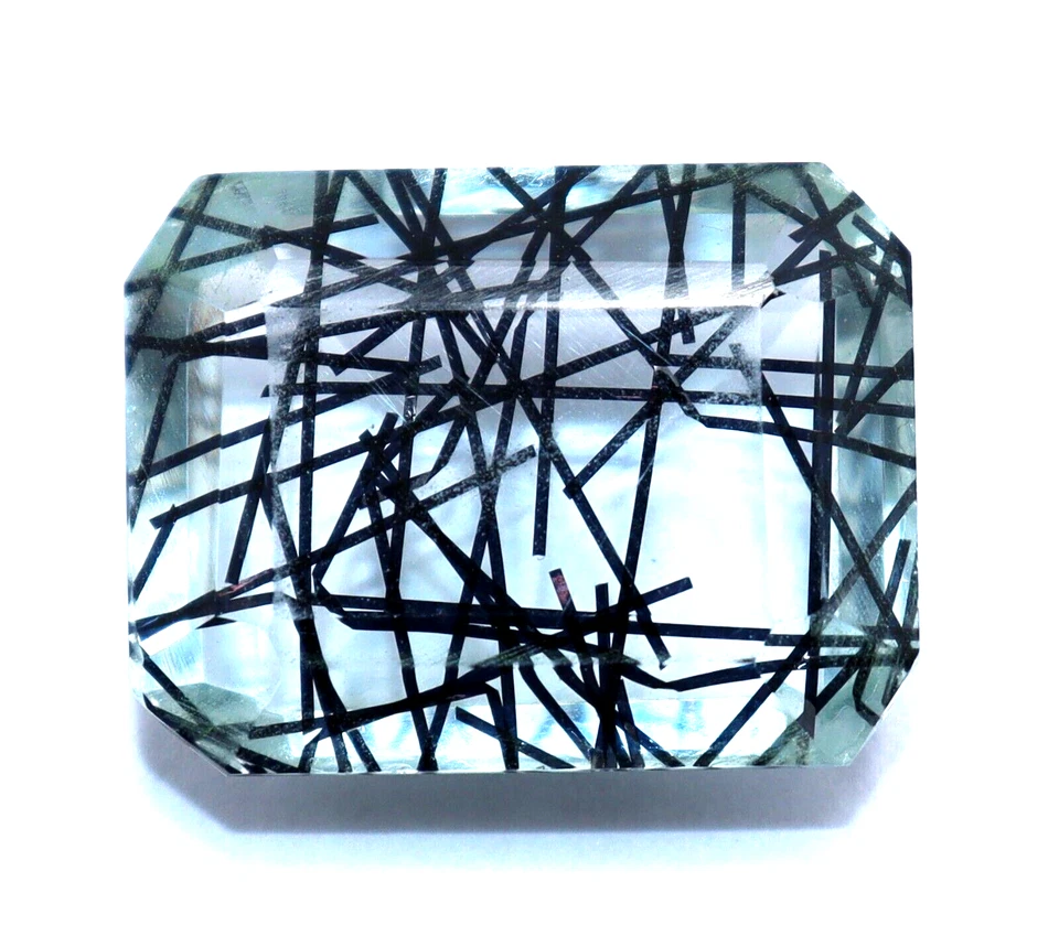 Naturschwarz Strahlende Quarz Dublette 32 Karat Smaragd Schliff Zertifiziert - Bild 4 von 4