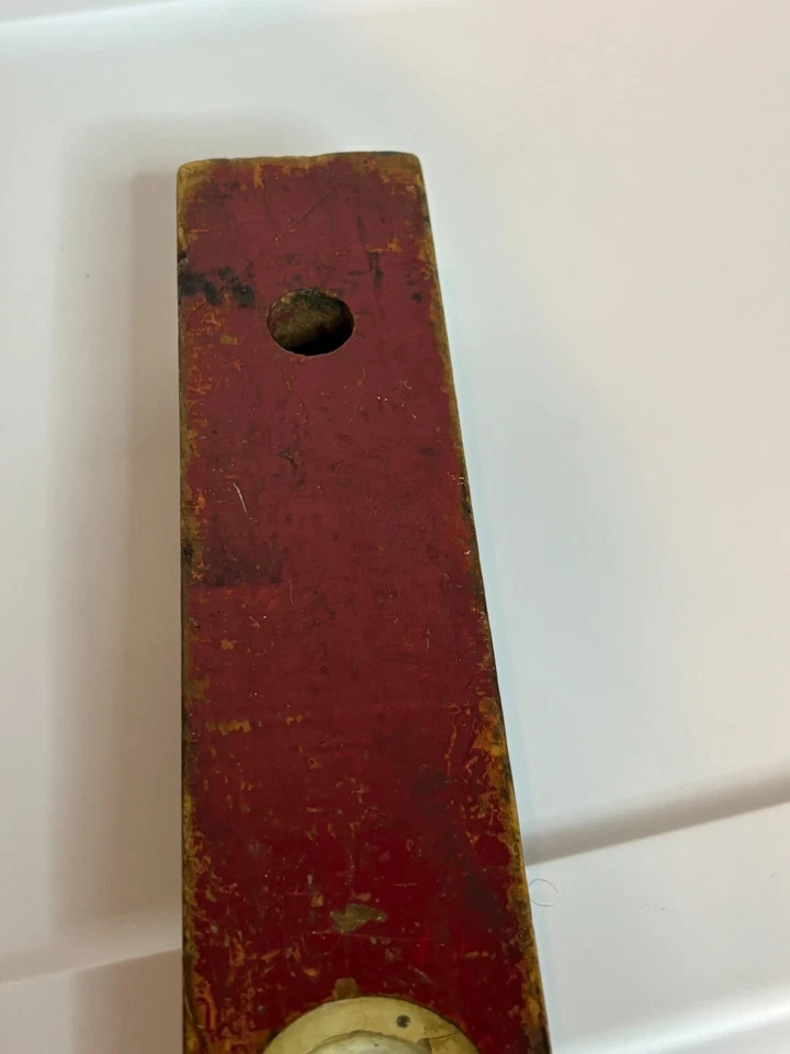 Antique USA Union Made Port Austion Carpenter's Level Double Bubble Red Wooden - Image 3 of 4