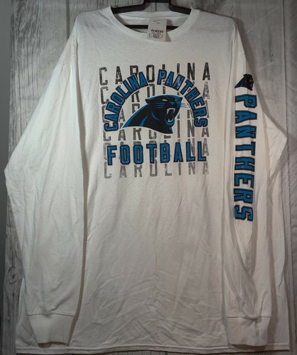 Majestic Carolina Panthers Men's White Long Sleeve T-Shirt XXL 2XL