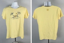 Life is Good Zero Tasking Crusher T Shirt Womens Large Dog Palm Trees Hammock