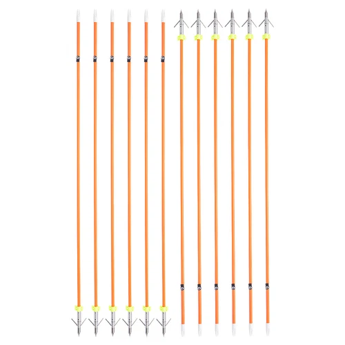 Fishing Arrows 32" Archery Bow Fiberglass 8mm Broadheads Bowfishing Hunting - Picture 7 of 11