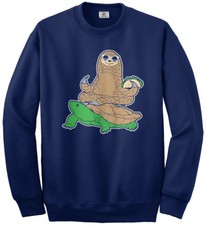 Sloth Riding Turtle Youth Sweatshirt Funny Animal Humor Gift