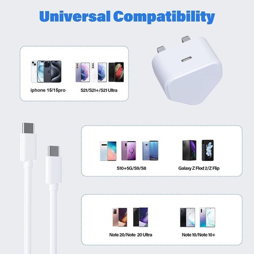 Cargador USB C 25W para iPhone 15 Pro Max Plus y Samsung Galaxy S23 S22 S21 S21+ - Imagen 15 de 23