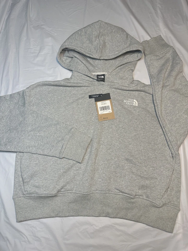 Новая женская толстовка с капюшоном The North Face с простым логотипом NF0A5GI8 светло-серая вересковая - большая - Изображение 3 из 4