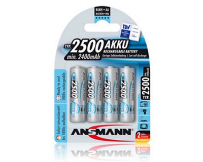 4 Pcs Rechargeable Ni-MH MaxE Battery, Size: AA, 1.2V 2500mAh Precharged