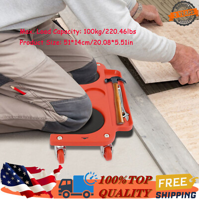 Rolling Knee Pads Platform W/ Wheeled Workers' Wheels Knee Pad Floor Tiles Tools
