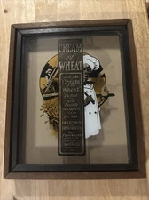RARE Vintage Silkscreen Glass Impression Hambly Studio Cream Of Wheat Shadow Box