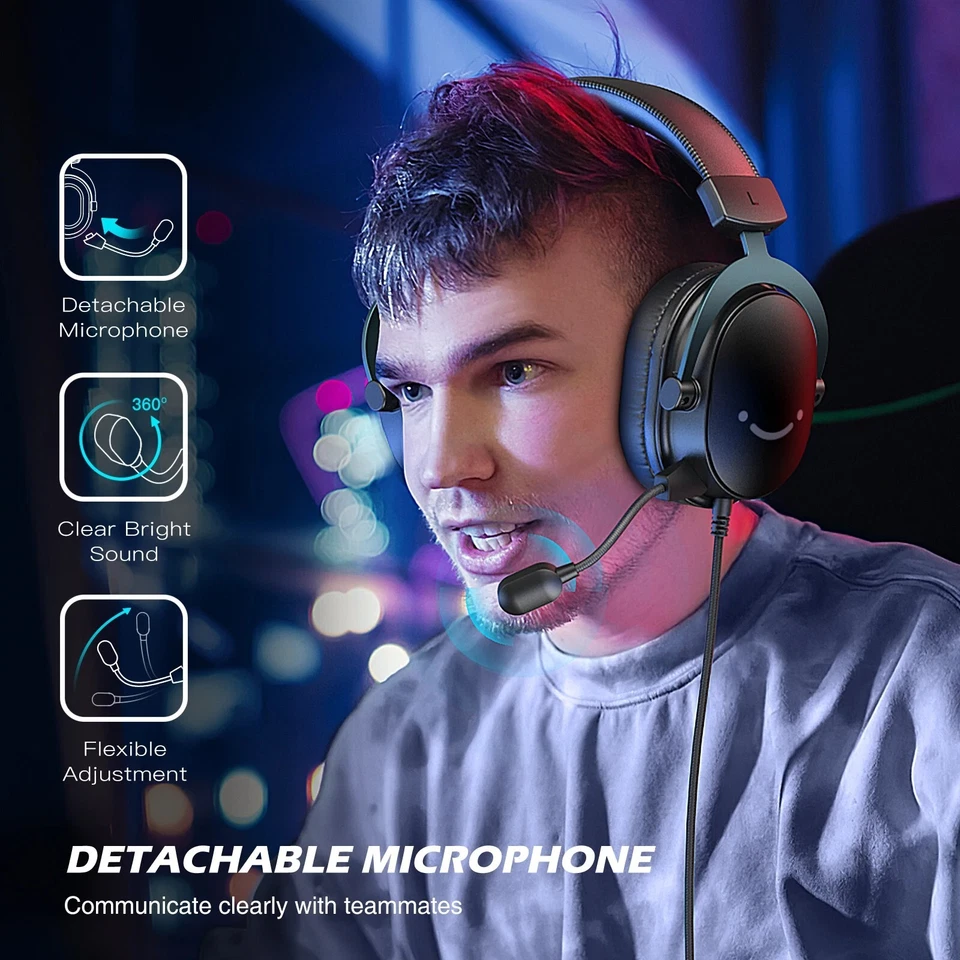 FIFINE Wired Headset H9 Gaming Headphones Noise Cancelling Stereo Bass 3.5MM Mic - Image 4 of 4