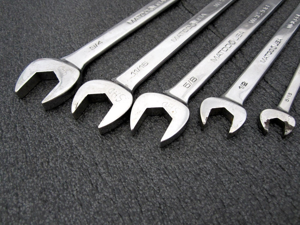 Vintage MATCO 5pc SAE 6pt Combination Wrench Set WCL Made in USA