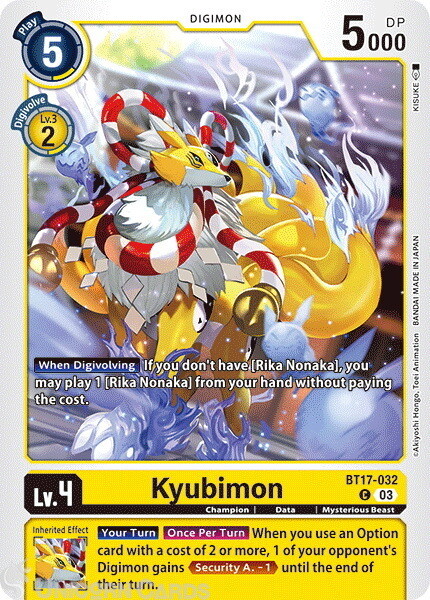 BT17-032 Kyubimon : Common Digimon Card : BT17: Secret Crisis