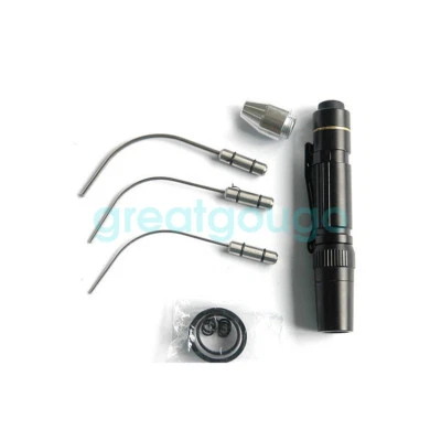 HUK Fiber Optic Flashlight LED light 3 Fibre optic lamp caps Tool