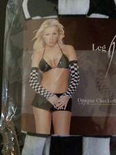 Leg Avenue Opague Checkerboard Arm Warmers OSFM NEW