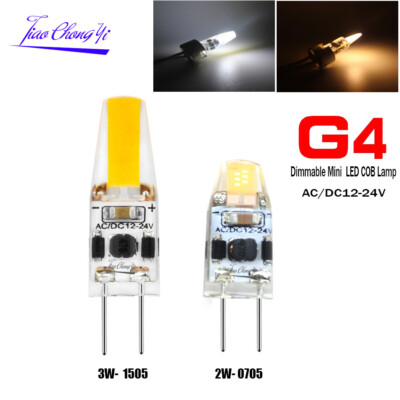 G4 Bi-Pin 2W 0705 3W 1505 COB LED Light Bulb RV/Boat Lamp AC12V/DC 12-24V white