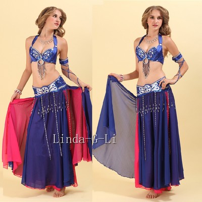 Sexy 2 Pics Belly Dance Costume Bra & Belt B to D Size 36B-40D Plus Size 12/5