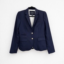 J.Crew Schoolboy Blazer Women  s 0 Navy Wool Blend Gold Button Preppy