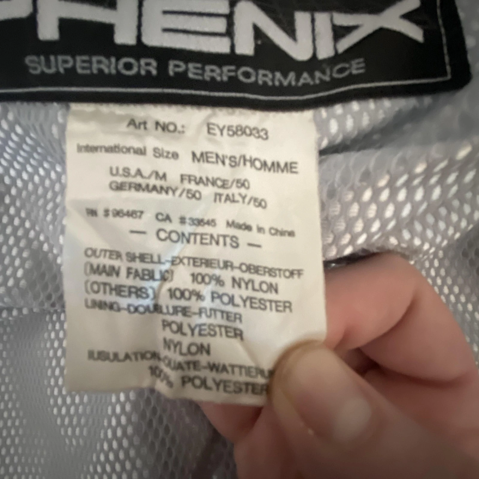 Phenix Ski Jacket Mens Medium Blue Black Hooded Insulated Reflective EY58033 image 4