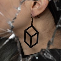 The Rock Shop Gothic Goth Okkult Ohrringe OhrhäNger - Cube