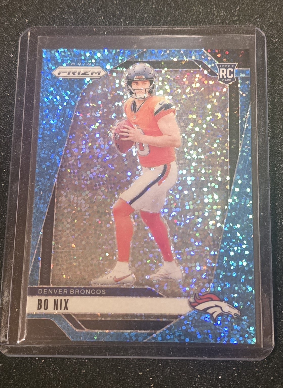 2024 Panini Prizm - Rookies Bo Nix #309 Blue Sparkle Prizm /96 (RC)