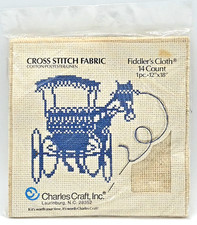 Vintage Charles Craft Fiddler's Cloth 14 Counted Cross Stitch Fabric 12x18 NEW