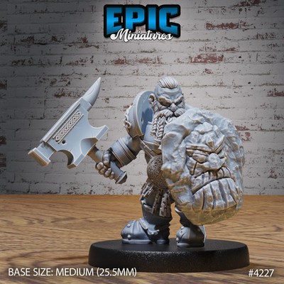 D&D Miniature - Champion Dwarf (Medium) - 3D Model Print DnD