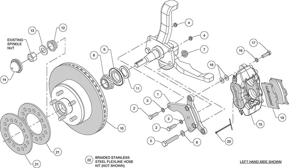 Front Axle Disc Brake Kit for 1954-1955 Ford Country Sedan Foto 3 de 4