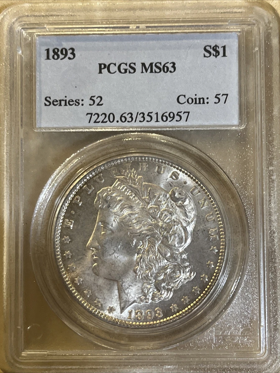 MS 63 Graded 1893 Year Morgan US Dollars (1878-1921) for sale | eBay