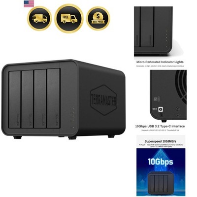 External Hard Drive Enclosure 4bay USB 3.2 Gen 2 10Gbps Plug and Play