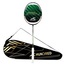 Hundred Hyfonic 1 Badminton Racket Strung  Graphite Frame 5U, Black