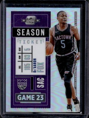 De'Aaron Fox 2020-21 Panini Contenders Optic #88 Silver Prizm