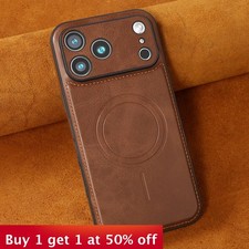 For iPhone 18 17 Pro Max 16 15 14 13 12 11 Phone Case Leather Wireless Charging