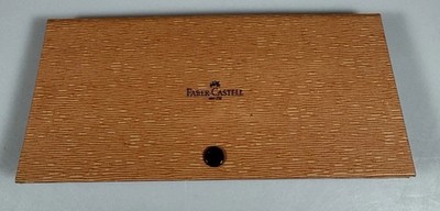 Faber-Castell Ambition Black Wood Ballpoint Pen w/ Case   New in Box READ