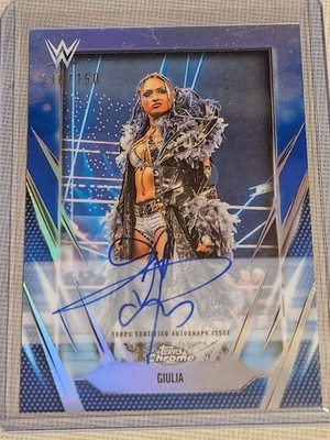 2026 Topps Chrome WWE Giulia #BCA-GIU Blue Refractor Autographs Auto /150