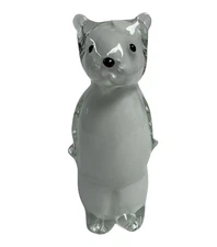 Murano style Polar Bear Sculpture 6″ Hand-Blown Art Glass Figurine