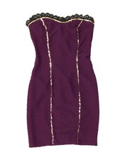 VINTAGE Womens Strapless Dress IT 42 Medium Purple DP02