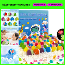 Kids Bath Bombs Gift Set - 42 Pack with Glow-in-the-Dark Sea Animal Toys, Orga
