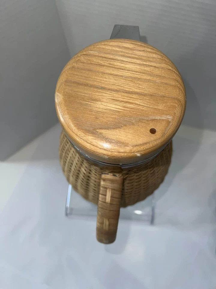 Corning MCM Rattan Wicker Thermal Coffee Carafe - Image 2 of 4