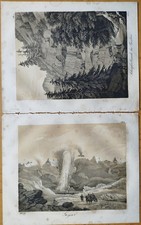 Goslar Schieferbruch 2 Drucke - Buch der Welt Originaldruck Koloriert - 1844