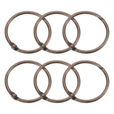 Shower Curtain Rings,6pcs - 1.5 Inch Loose Leaf Binder Rings (Copper)