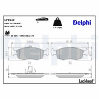 Delphi LP1549 Bremsbelagsatz, Scheibenbremse