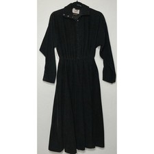 Vintage Caron Chicago Corduroy Snap Front Midi Dress 4 Dark Academia Whimsygoth