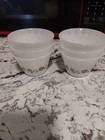 Dynaware Pyr-o-Rey Milk Glass Brown Daisy Custard Pudding Cups Vintage Set of 6
