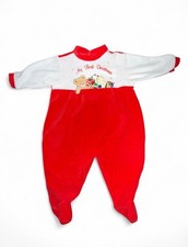 Little Me Vintage Red and White Baby Christmas bodysuit . Size 9 Months